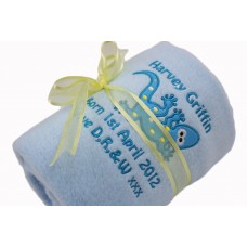 Baby Boy Personalised Embroidered Blanket Cute Geko Design New Baby Gift
